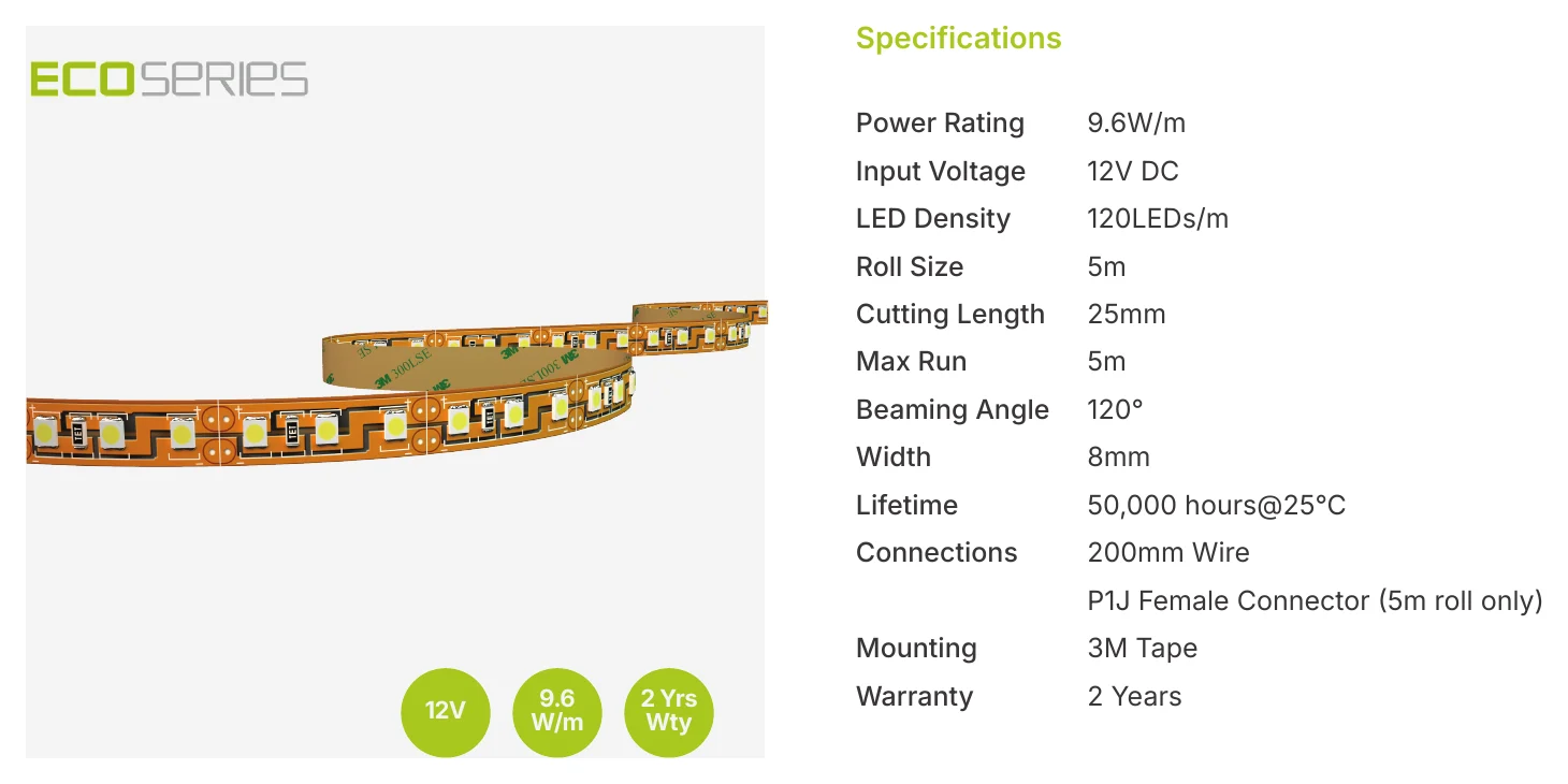 ILLUMAX LED Strip ECO Series Specifications