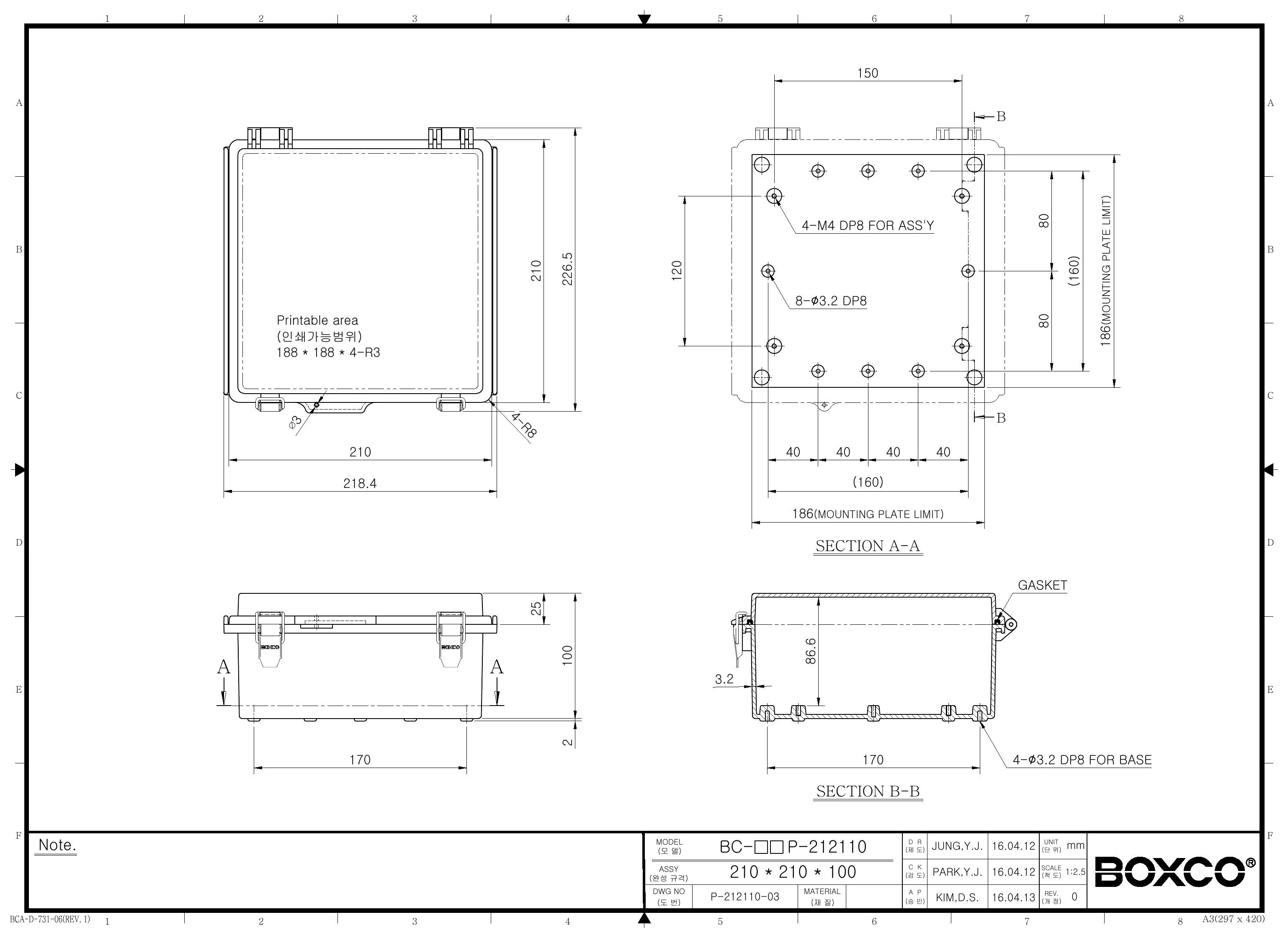 BC-AGP-212110 Dimensions (mm)