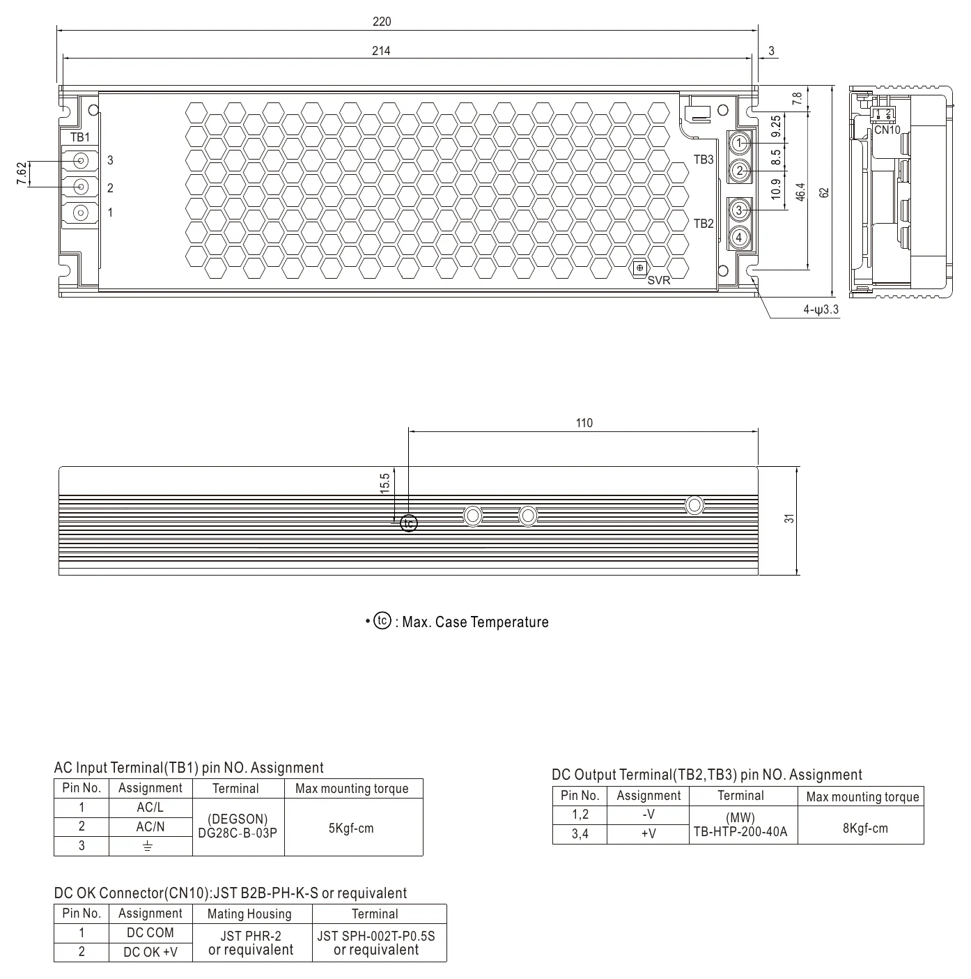 UHP-350R-5 Mechanical Specification