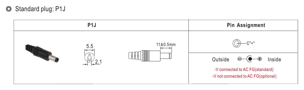 GSM40A12-P1J DC output plug