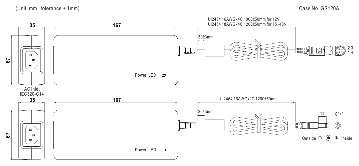 GST120A20-P1M Mechanical Specification