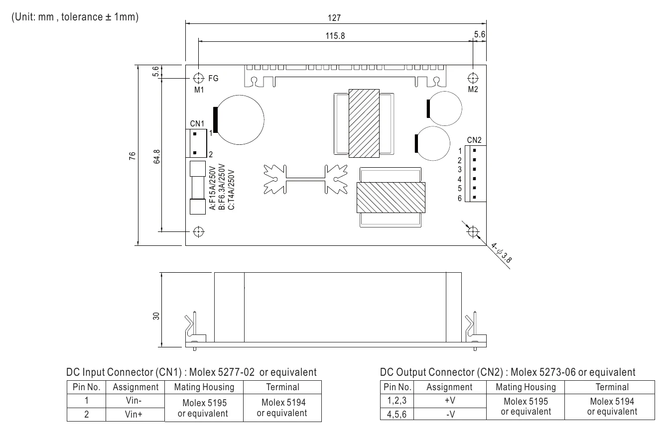 PSD-45B-12 Mechanical Specification