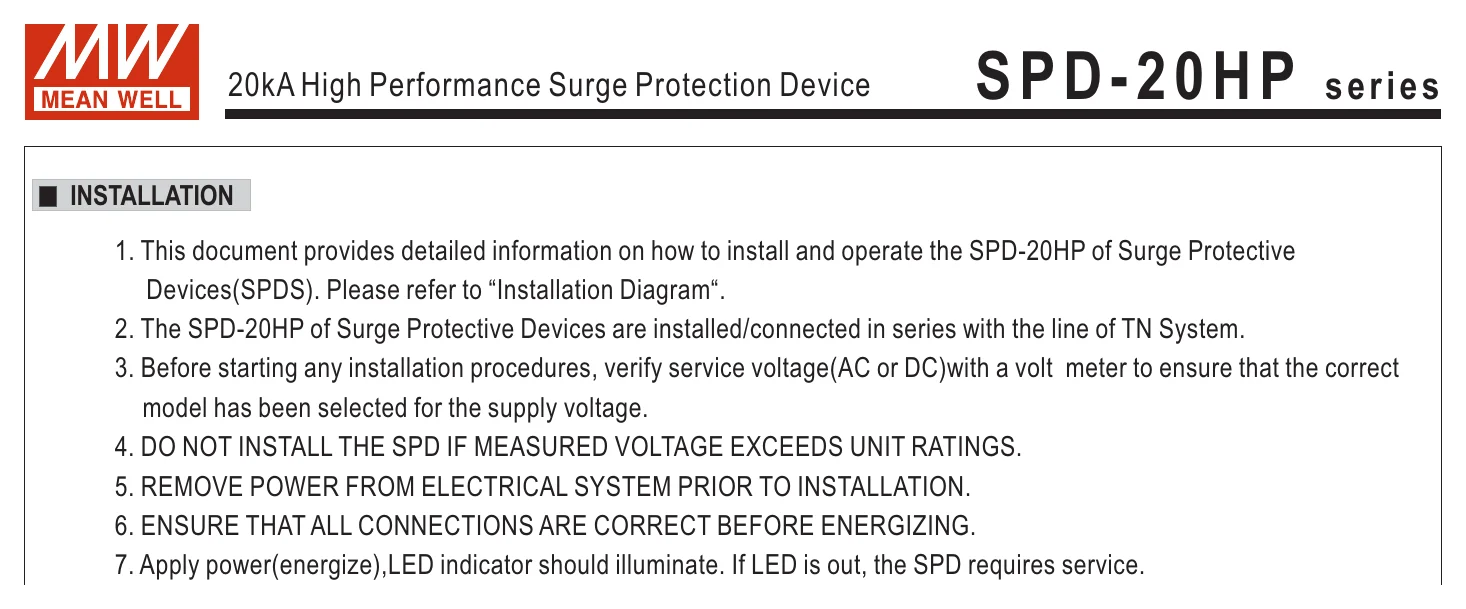 SPD-20HP-277S S P D - 2 0 H P series