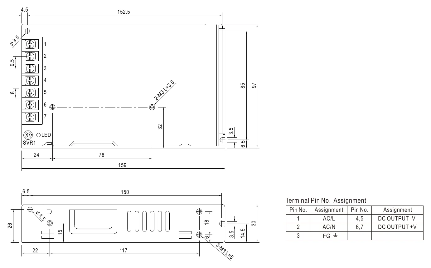 LRS-150-24 Mechanical Specification
