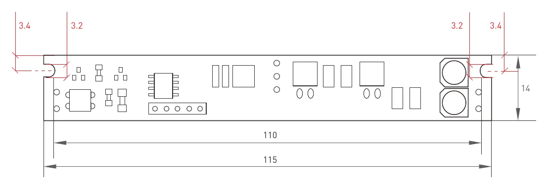 MT-1A-V2D1 Dimensions (mm)