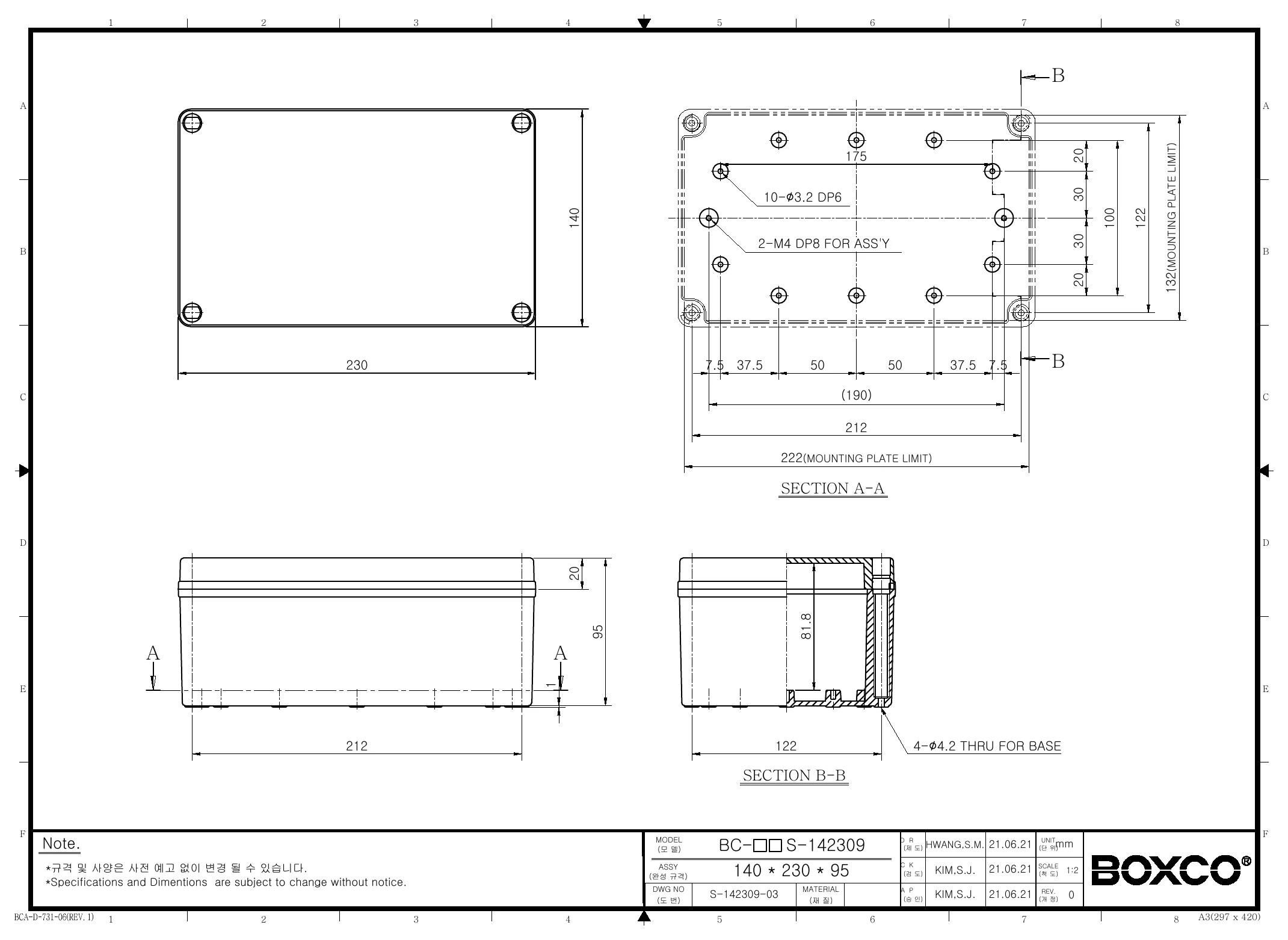 BC-ATS-142309 Dimensions (mm)
