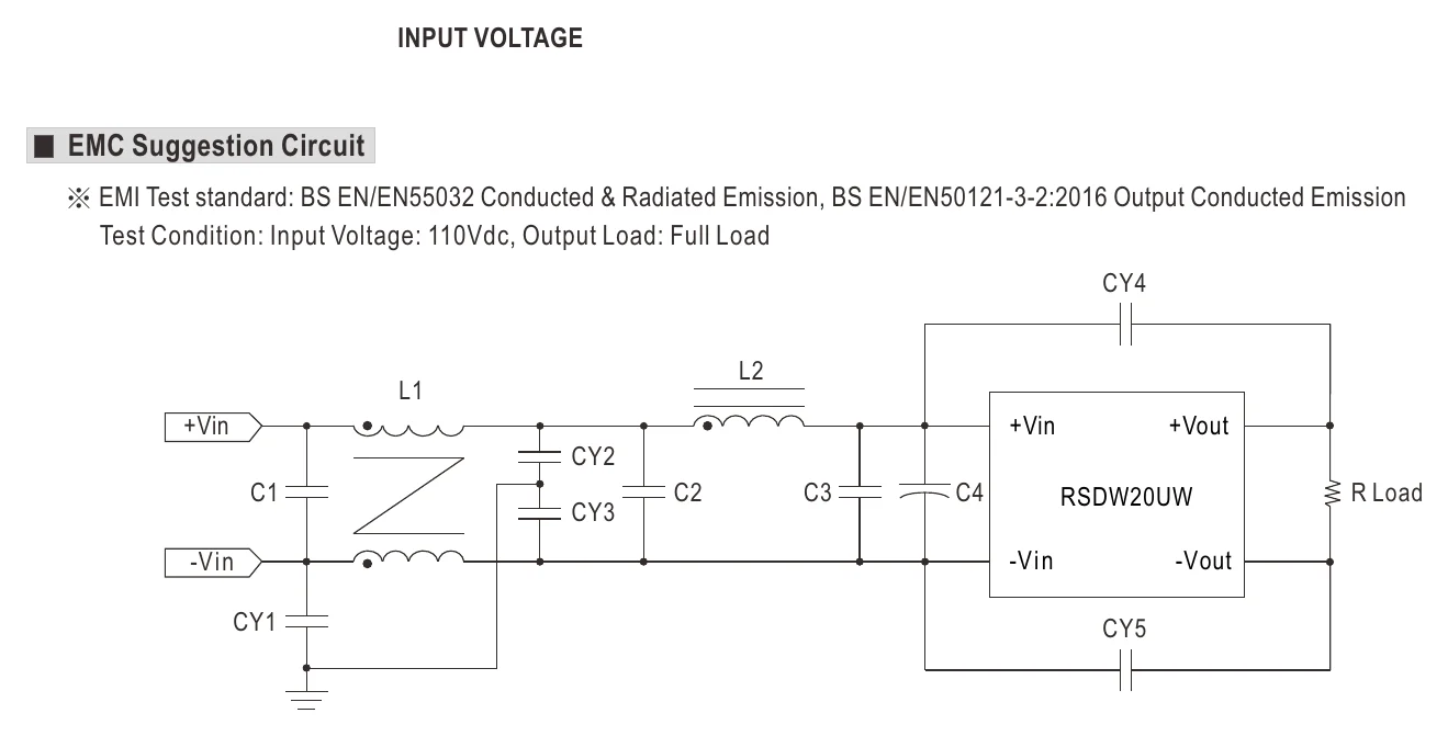 RDDW20UW-15 EMC Suggestion Circuit