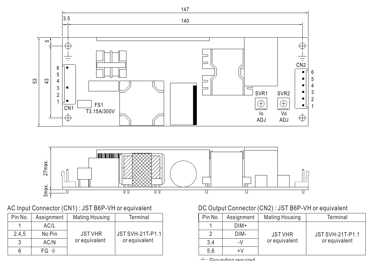 HLP-60H-54 Mechanical Specification