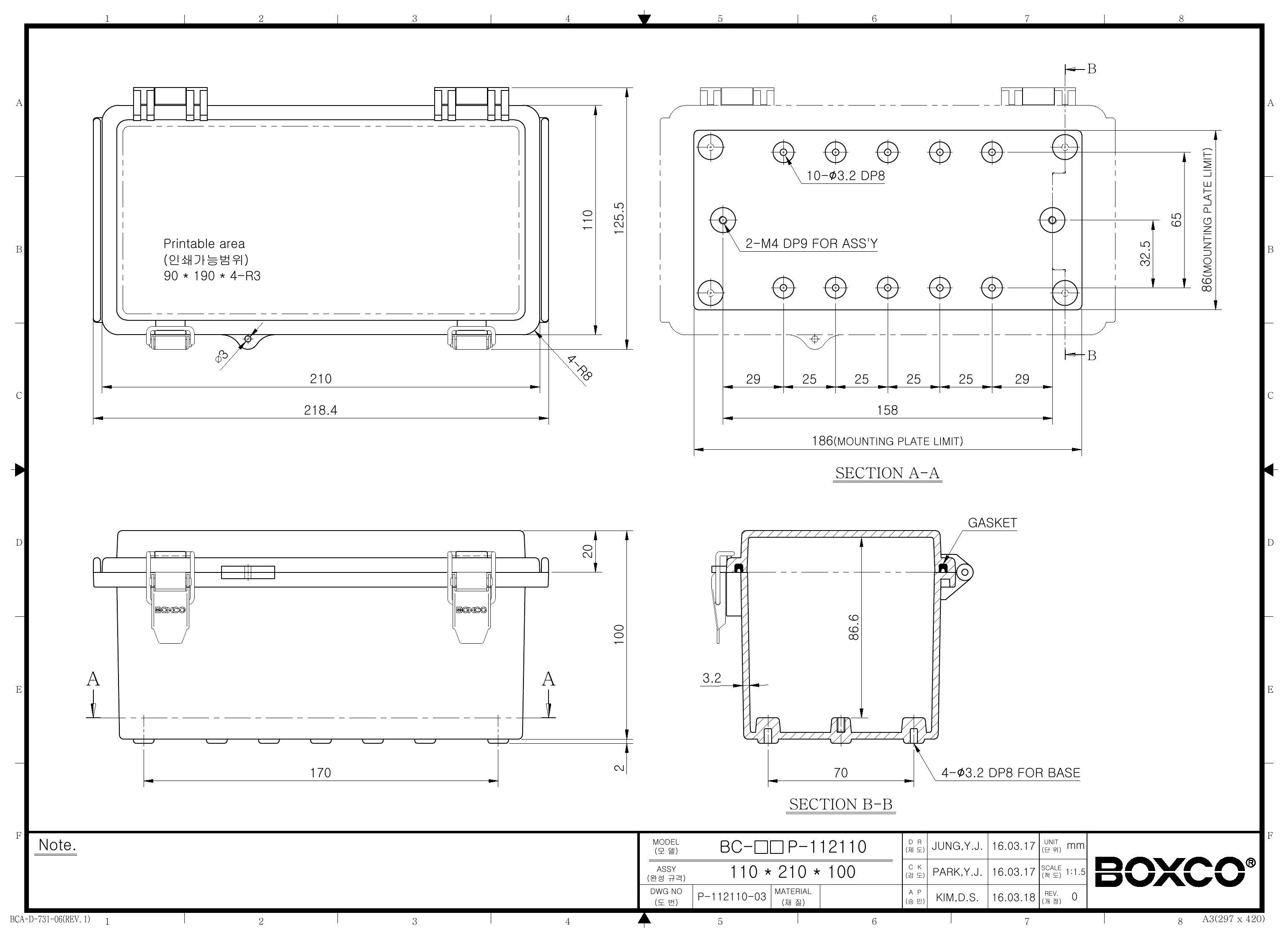 BC-CGP-112110 Dimensions (mm)