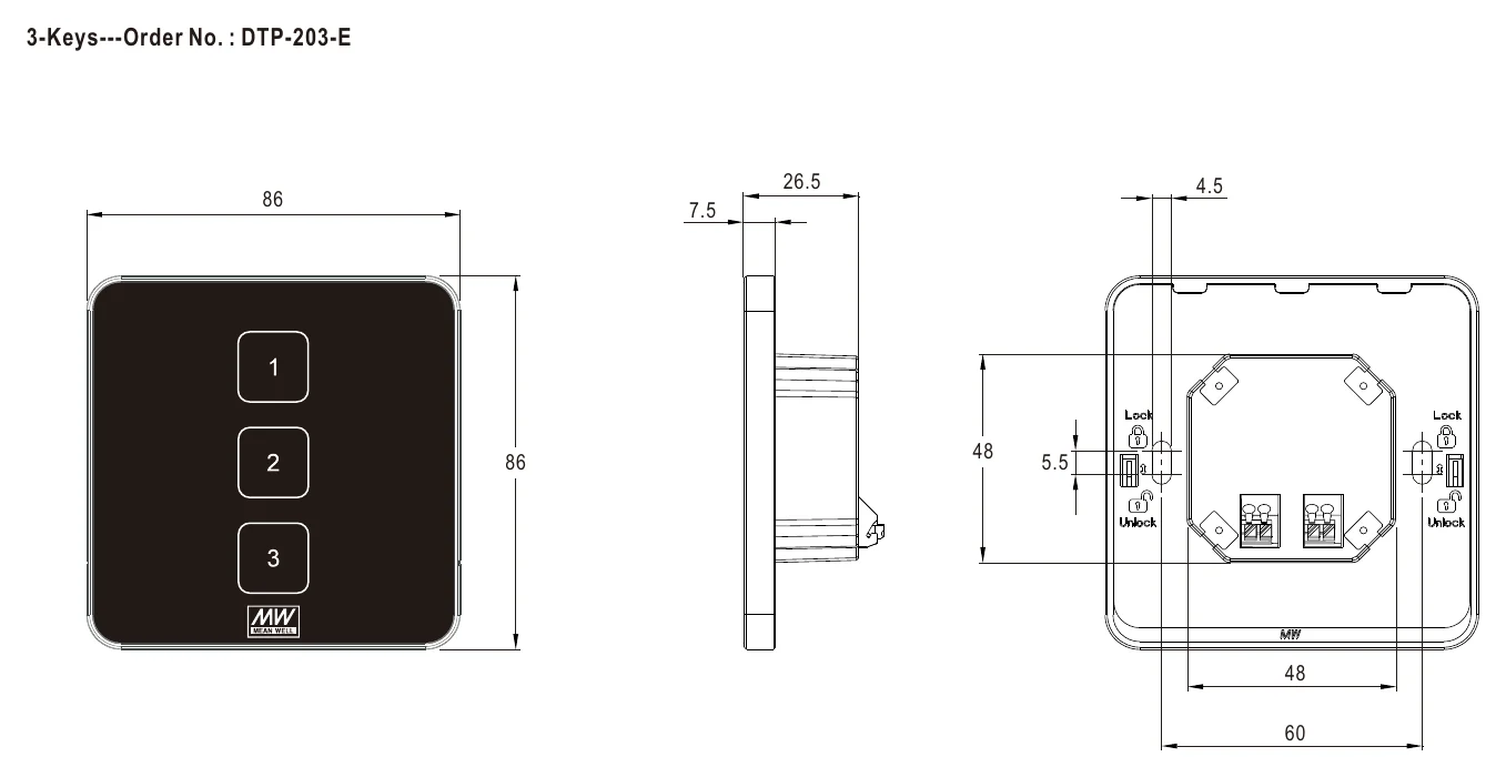 DTP-206-U 3-Keys---Order No. : DTP-203-E