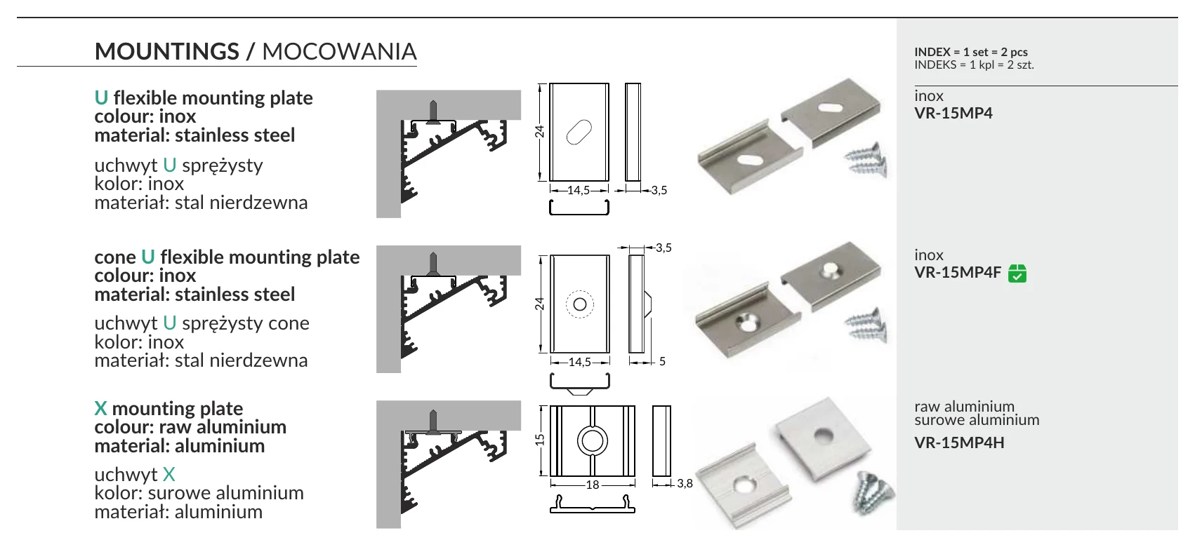 VR-34C-ECW MOUNTINGS / MOCOWANIA