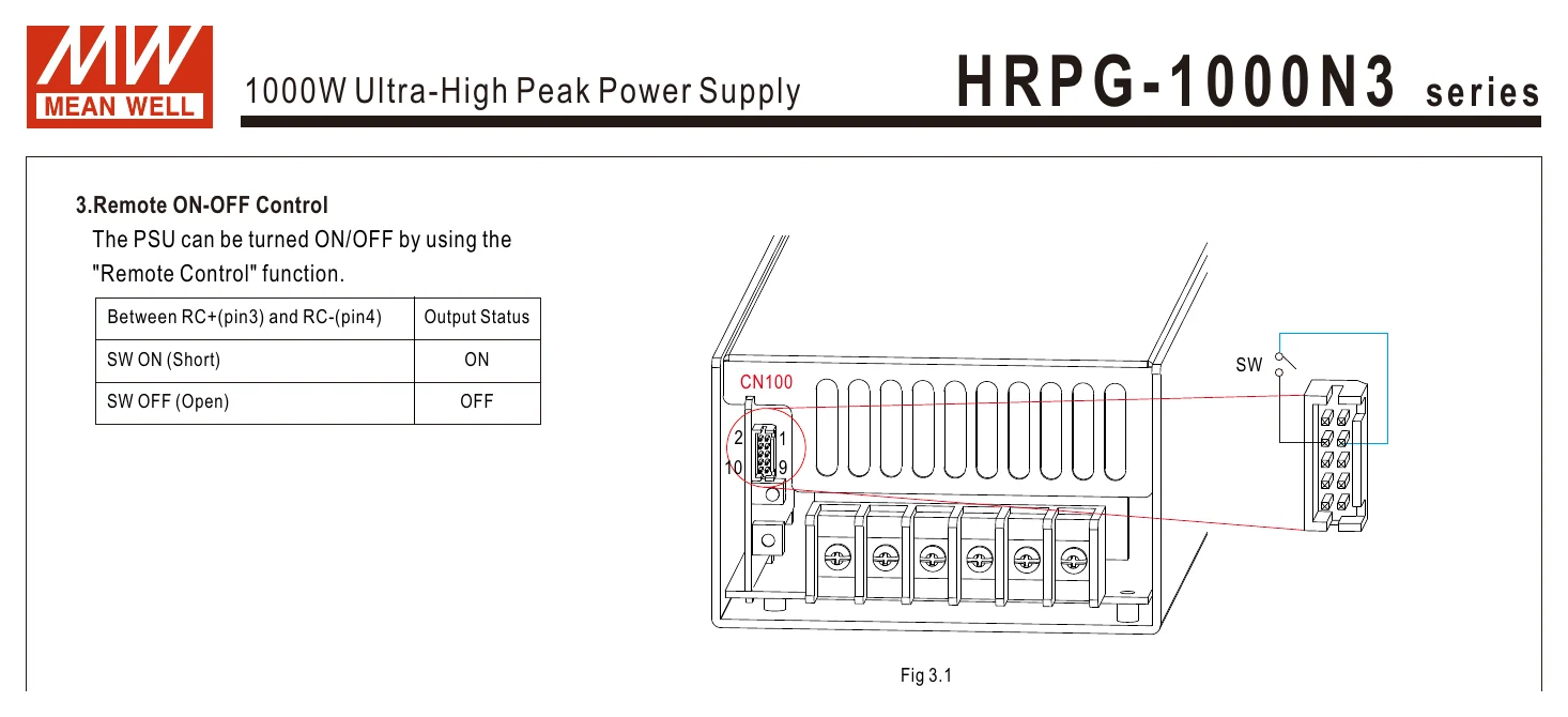 HRPG-1000N3-12 1000W Ultra-High Peak Power Supply