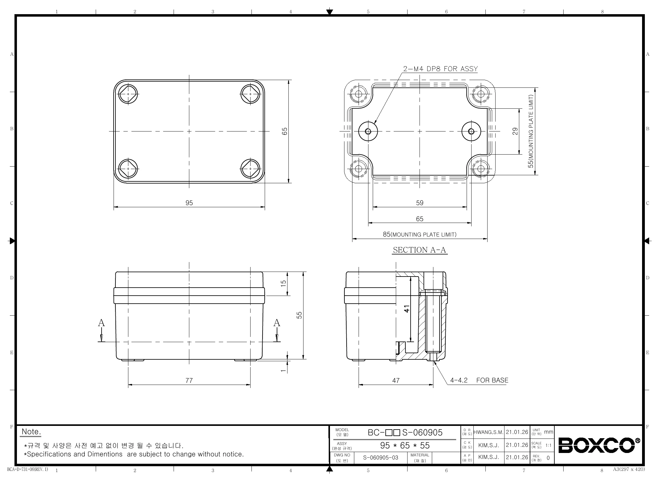 BC-ATS-060905 Dimensions (mm)