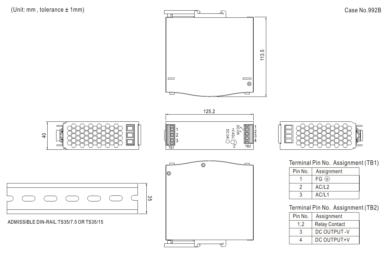 WDR-120-12 Mechanical Specification