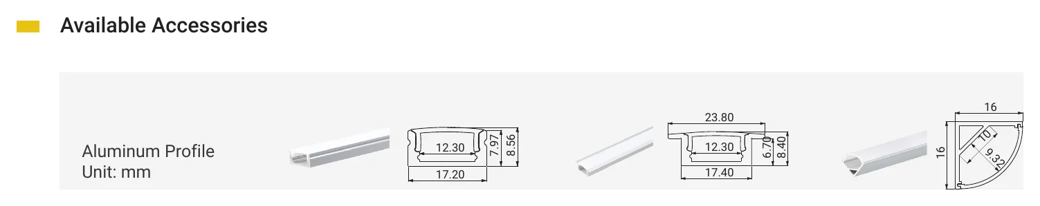 Archilight LED Strip Pro Pure Flow Available Accessories
