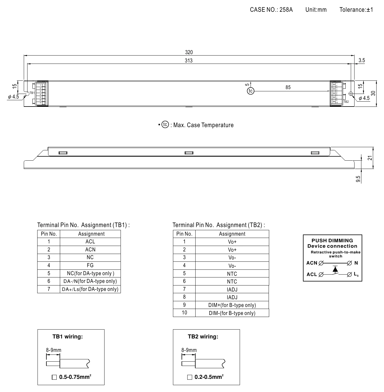 LDC-55B MECHANICAL SPECIFICATION