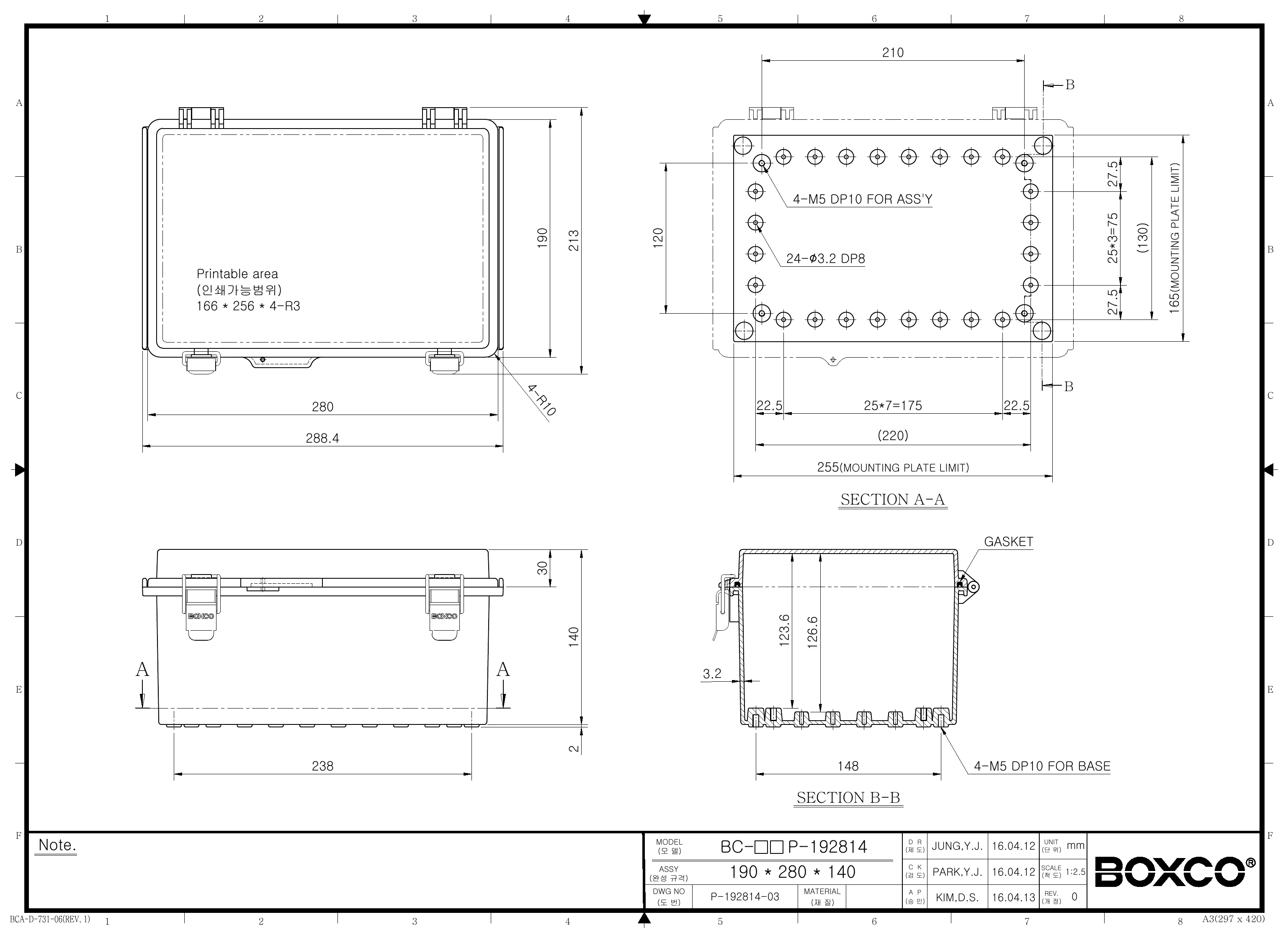 BC-CTP-192814 Dimensions (mm)