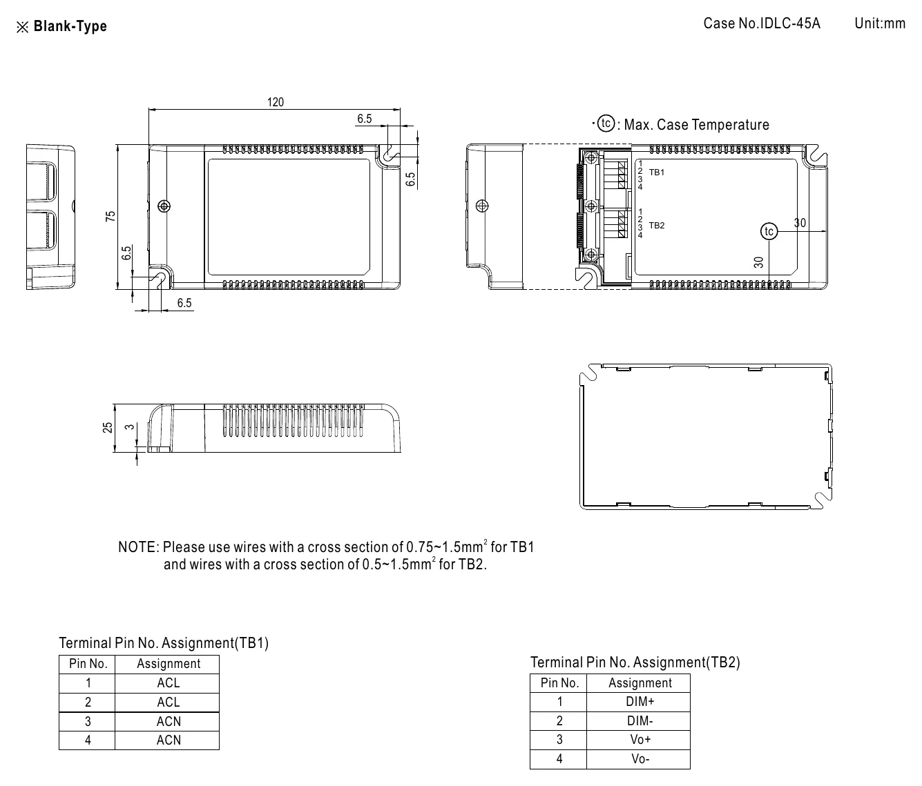 IDLV-45-12 MECHANICAL SPECIFICATION