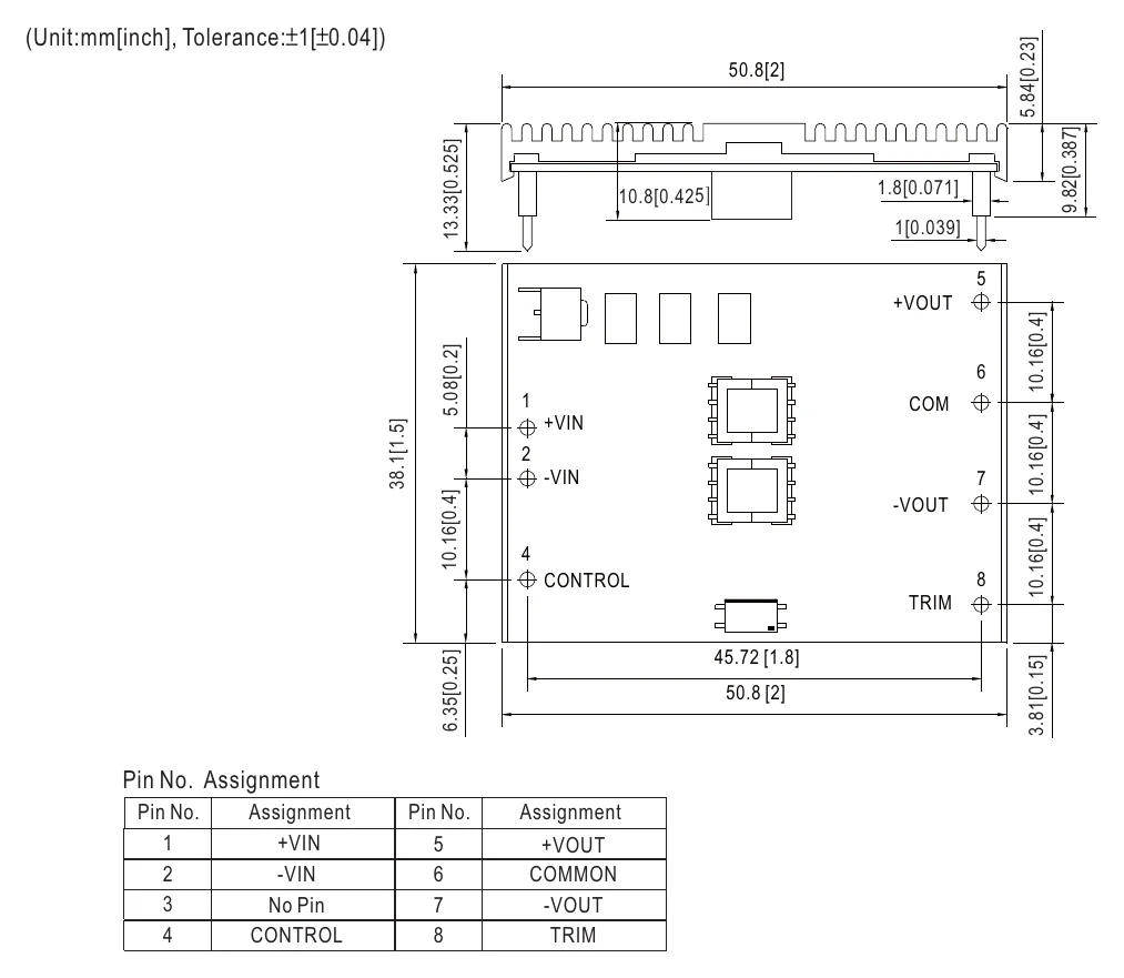 NSD15-12D5 Mechanical Specification