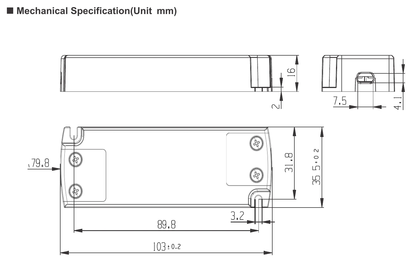 EV-SE-20-24US Mechanical Specification (Unit mm)