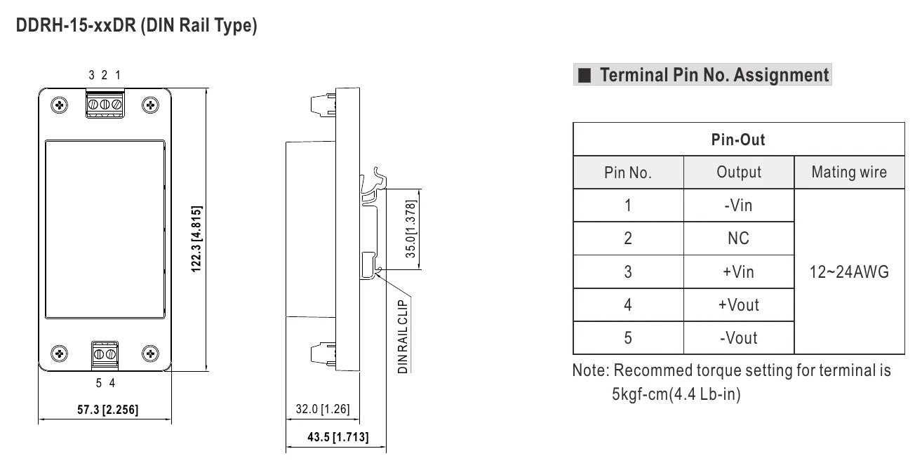 DDRH-15-15ST DDRH-15-xxDR (DIN Rail Type)