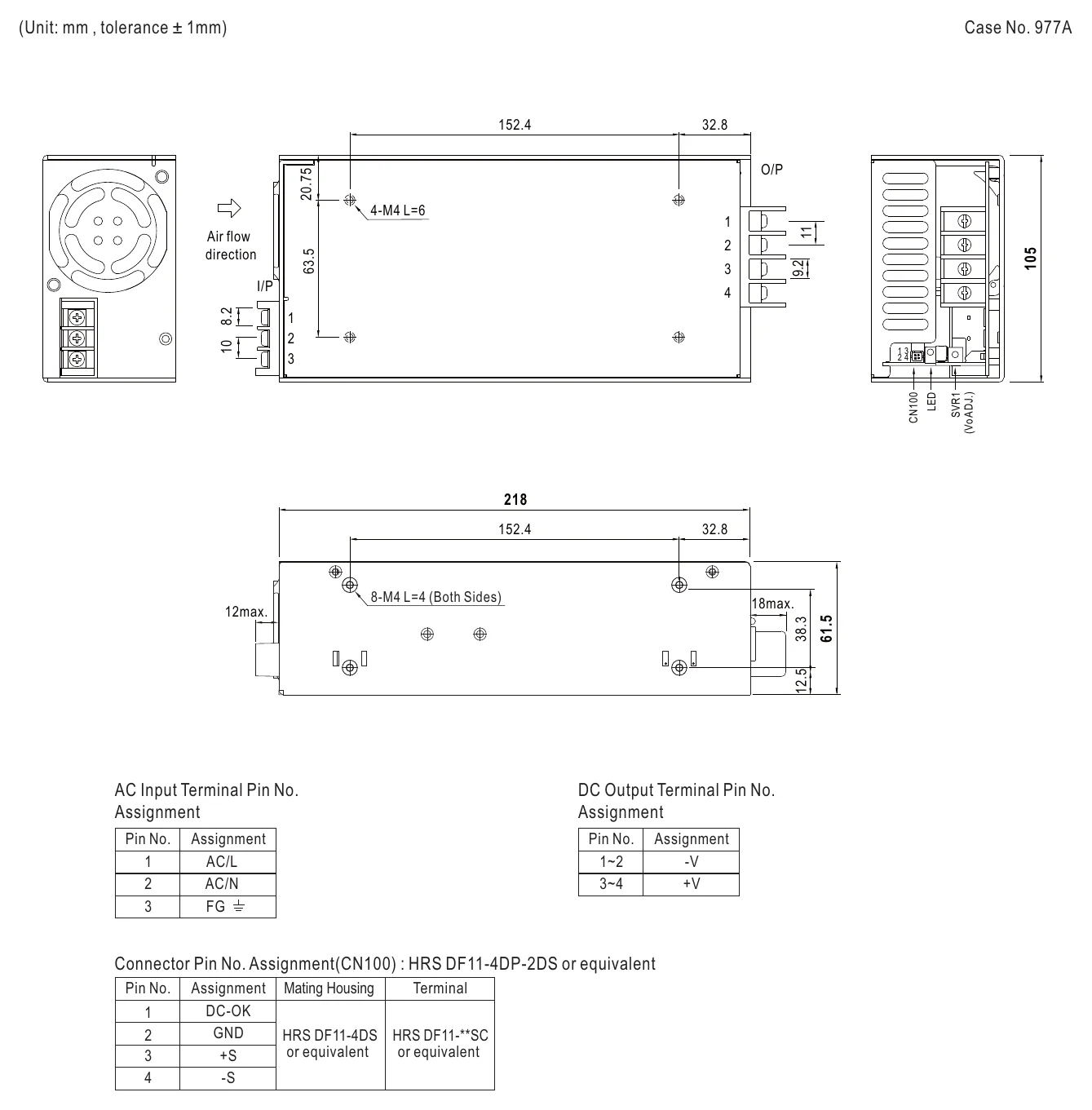 HRP-600N-12 Mechanical Specification