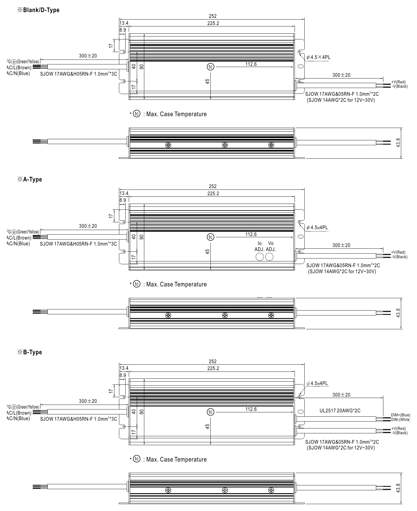 HLG-320H-12B MECHANICAL SPECIFICATION