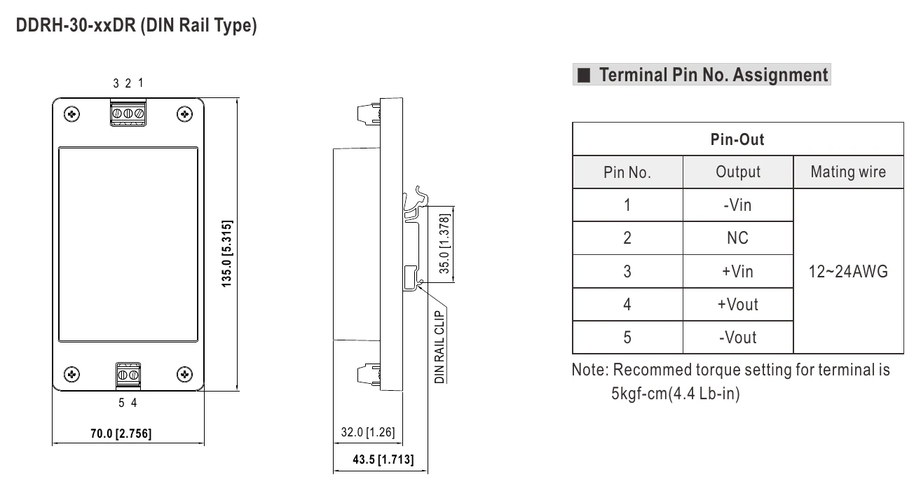 DDRH-30-24ST DDRH-30-xxDR (DIN Rail Type)