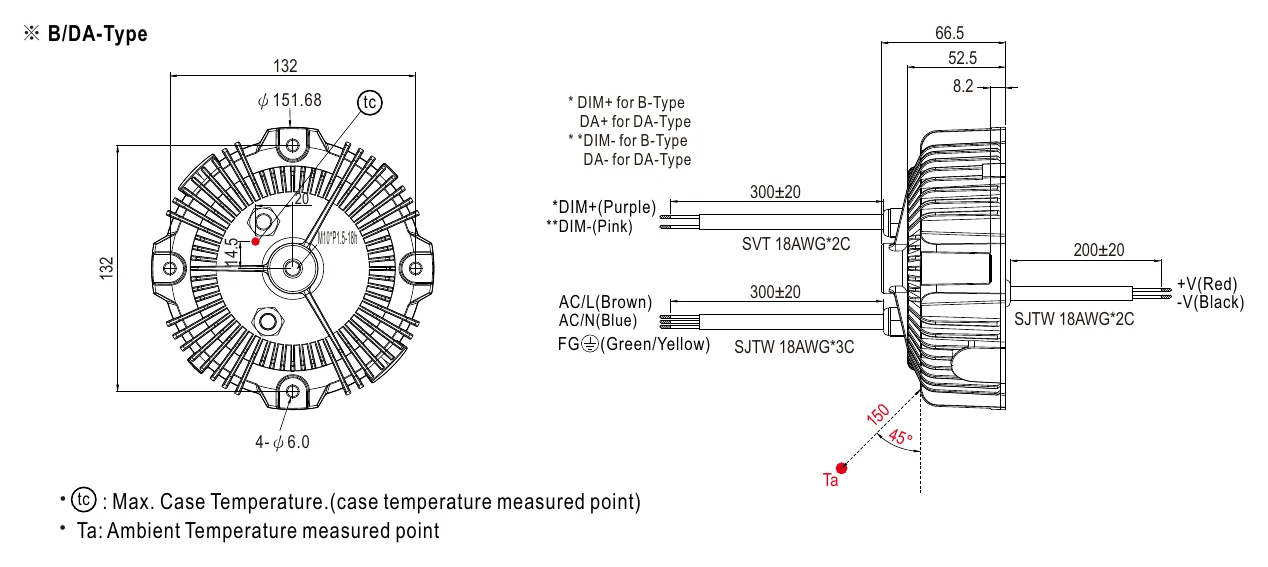 HBG-160-48B MECHANICAL SPECIFICATION ※ B/DA-Type