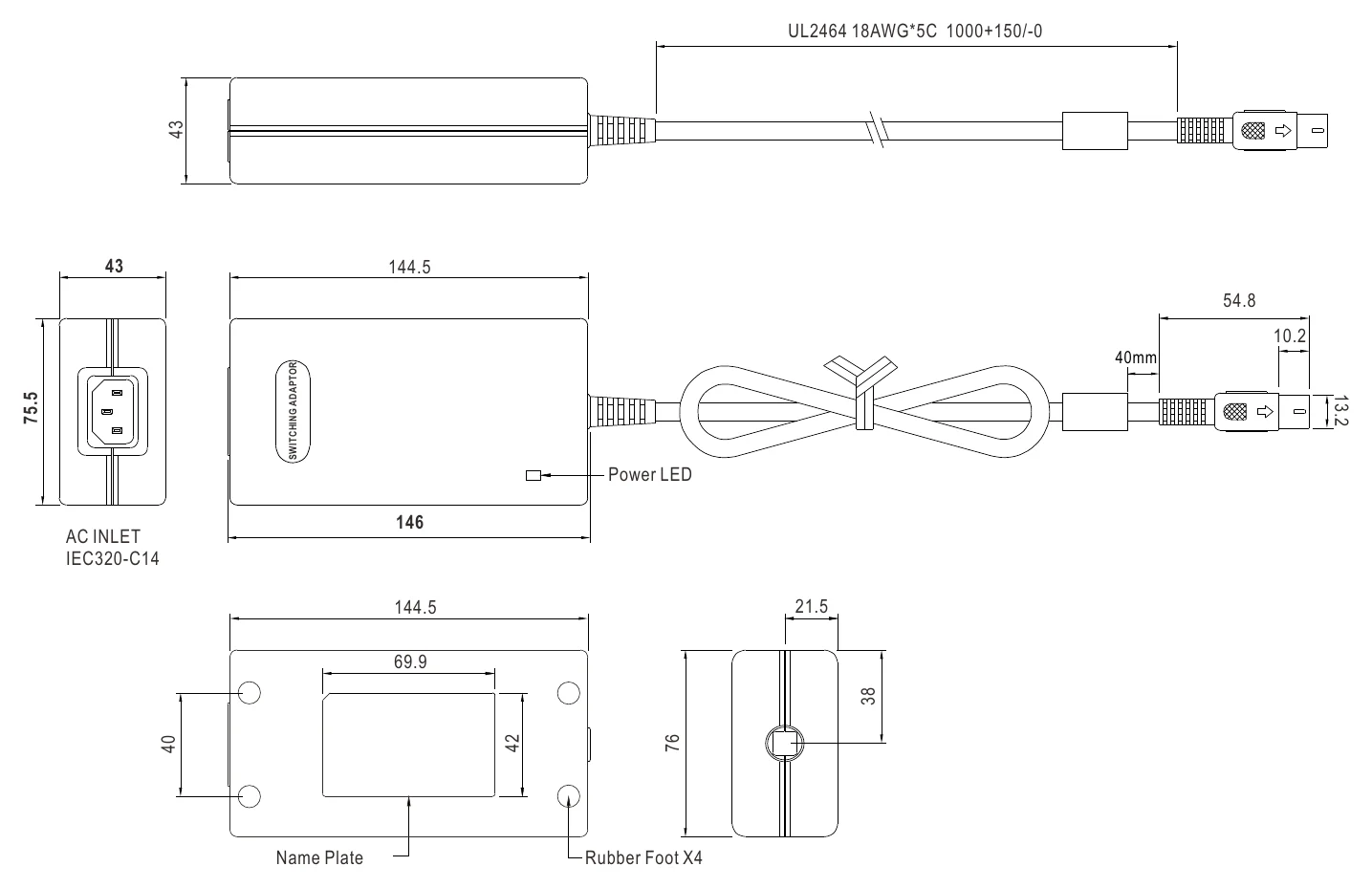 GP50A14E-R1B Mechanical Specification