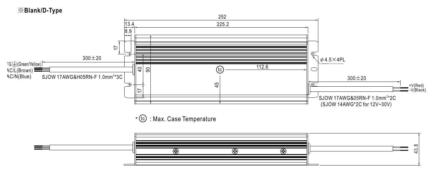 HLG-320H-30 MECHANICAL SPECIFICATION ※Blank/D-Type