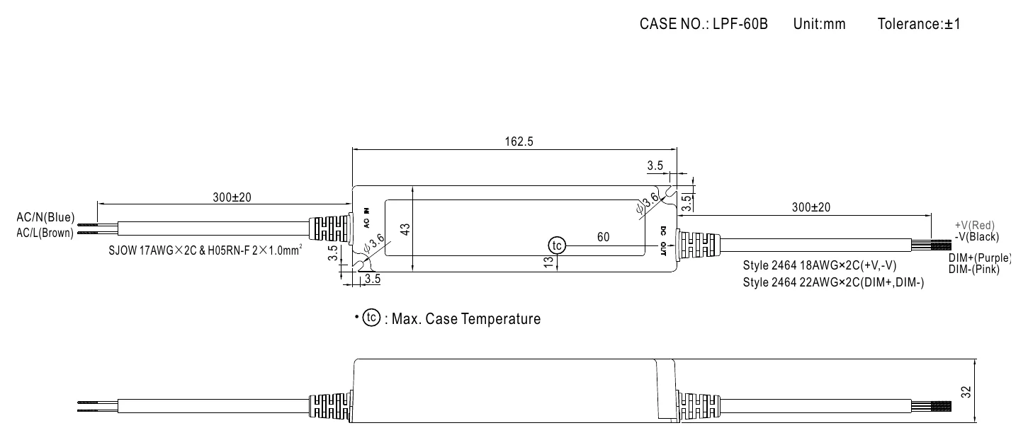 LPF-60D-24 MECHANICAL SPECIFICATION