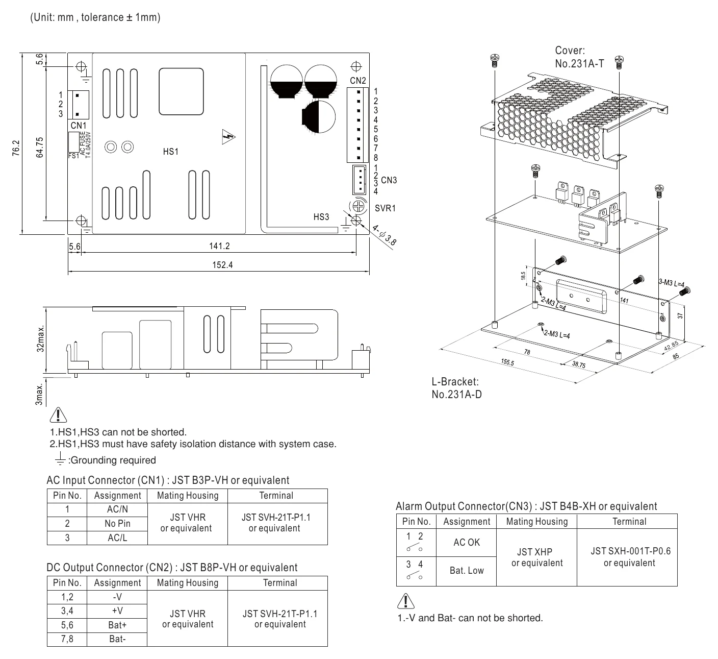 PSC-160B Mechanical Specification