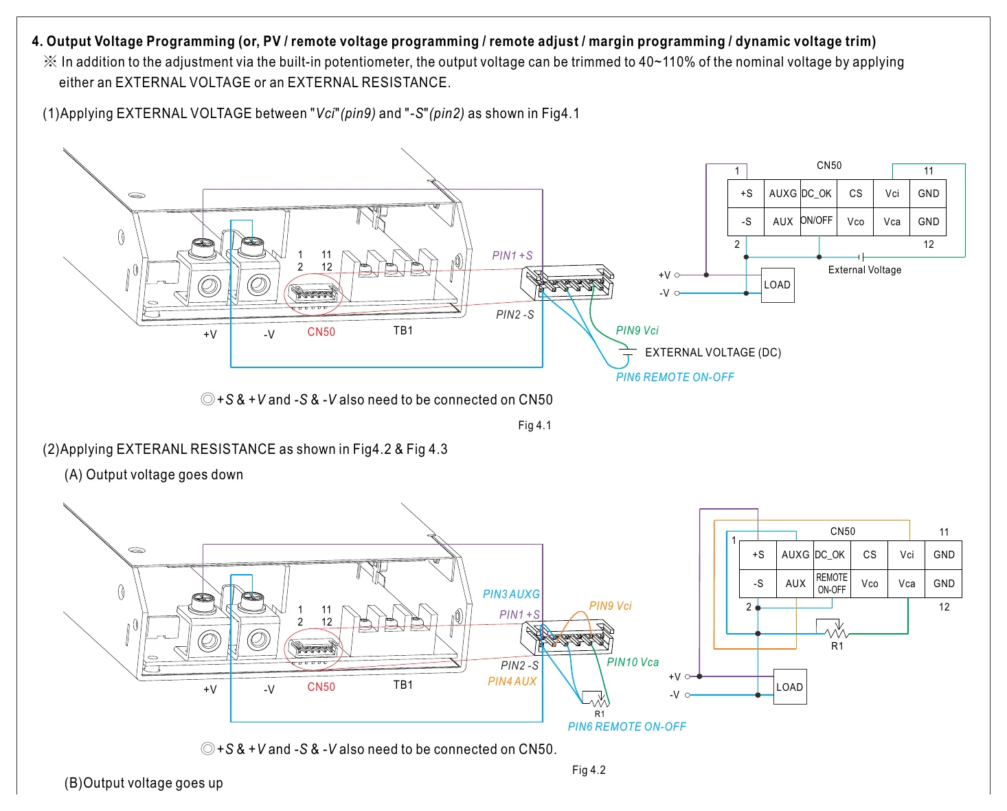 RSP-1000-12 either an EXTERNAL VOLTAGE or an EXTERNAL RESISTANCE.