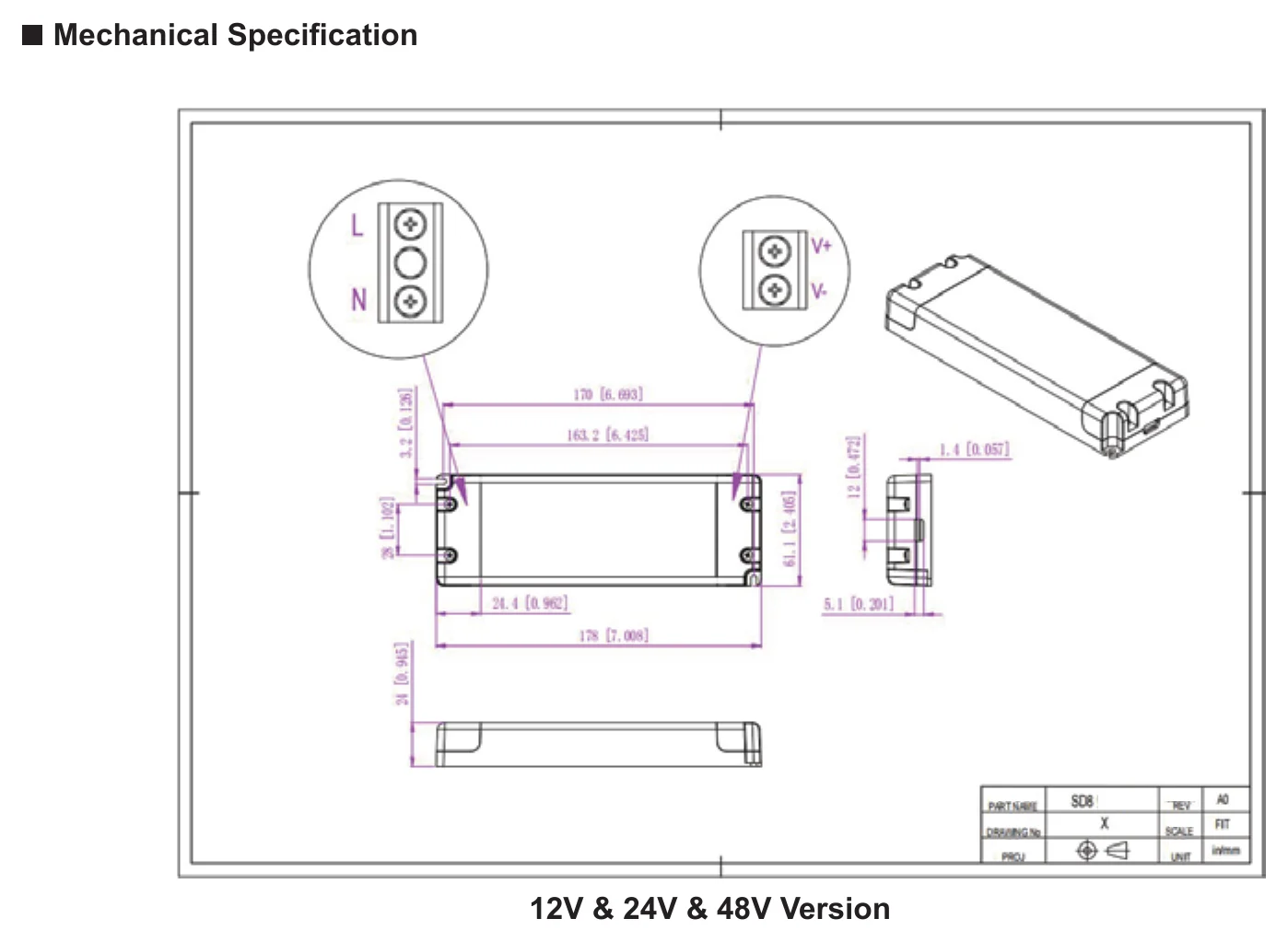 SC-60-12 Mechanical Specification