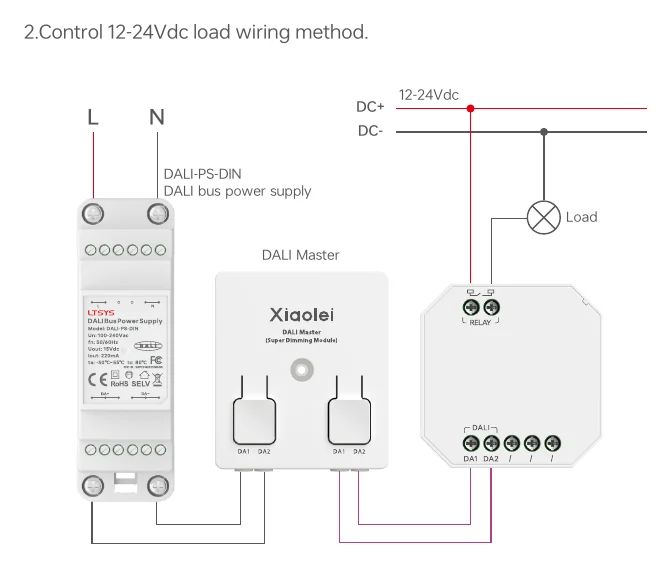 KDS 2.Control 12-24Vdc load wiring method.