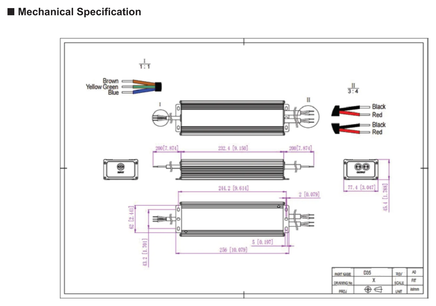 SC-150-24 Mechanical Specification