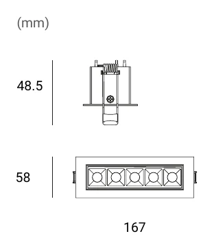 Archilight Lattice 5 Adj Downlight 10W Dimensions (mm)