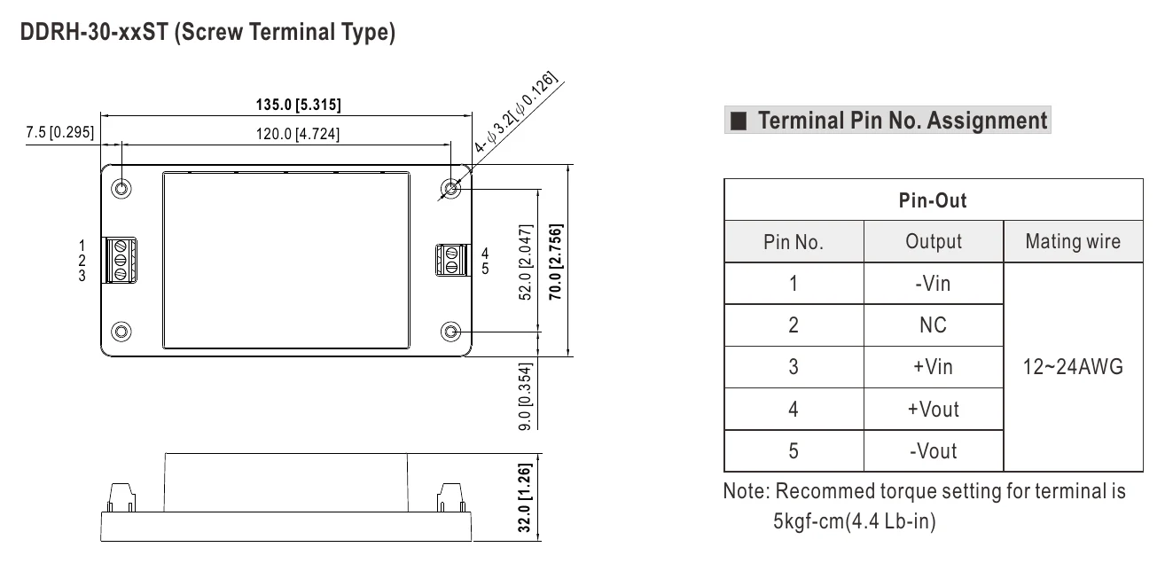 DDRH-30-24ST DDRH-30-xxST (Screw Terminal Type)