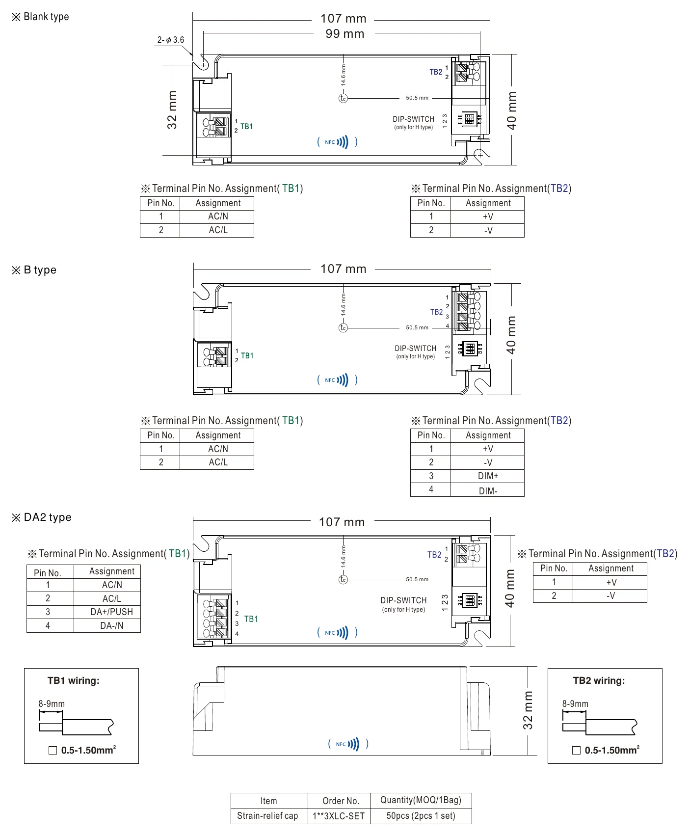 XLC-40-H-S MECHANICAL SPECIFICATION
