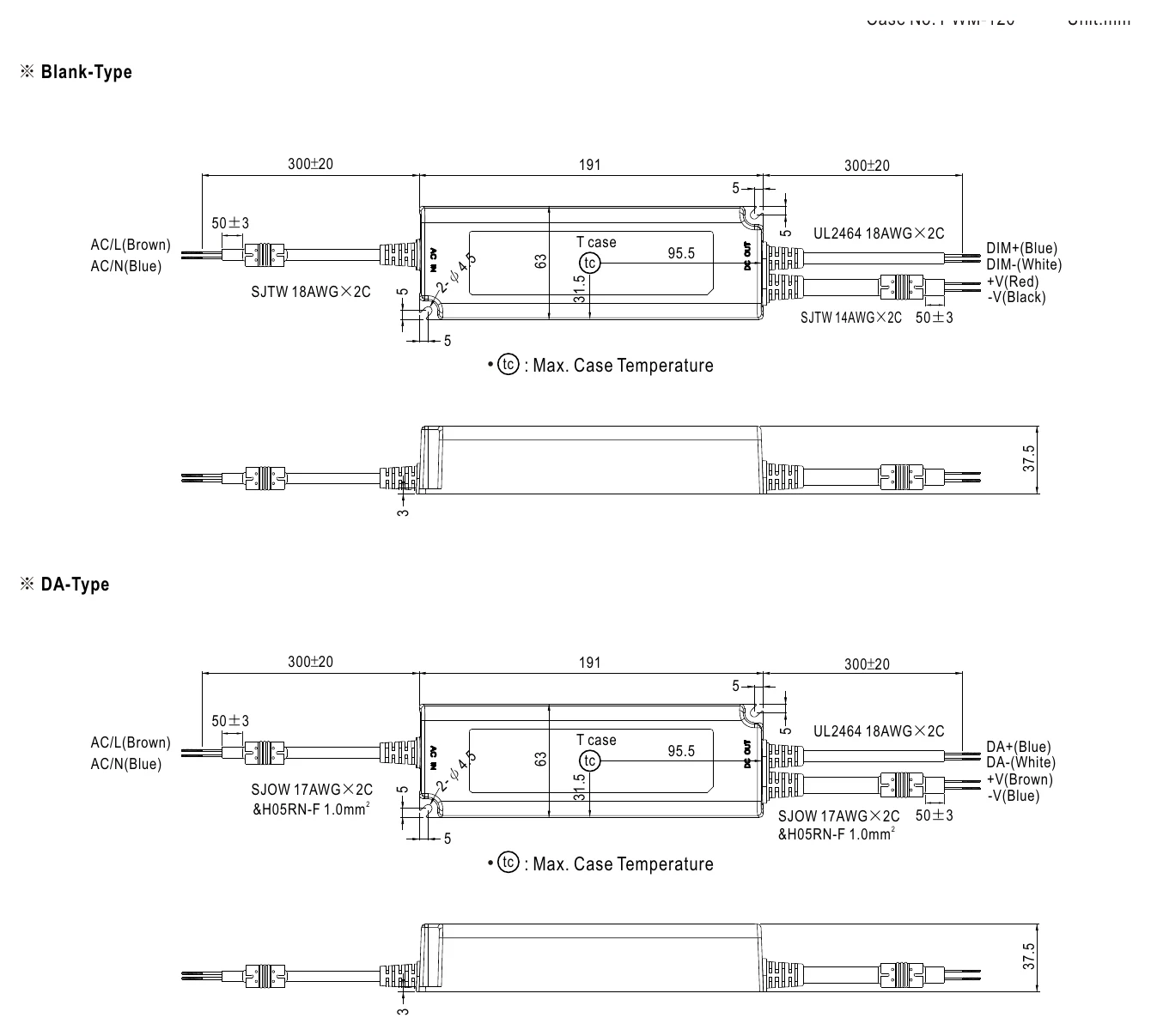 PWM-120-36DA Mechanical Specification