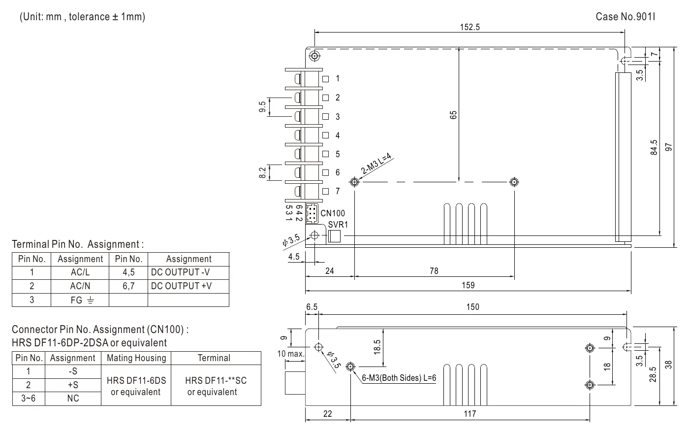 HRP-150-15 Mechanical Specification