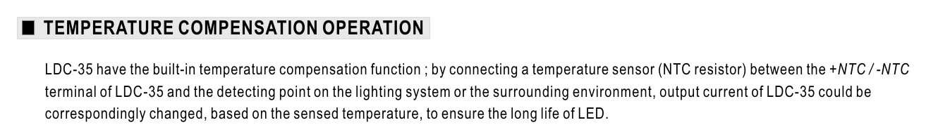 LDC-35B TEMPERATURE COMPENSATION OPERATION
