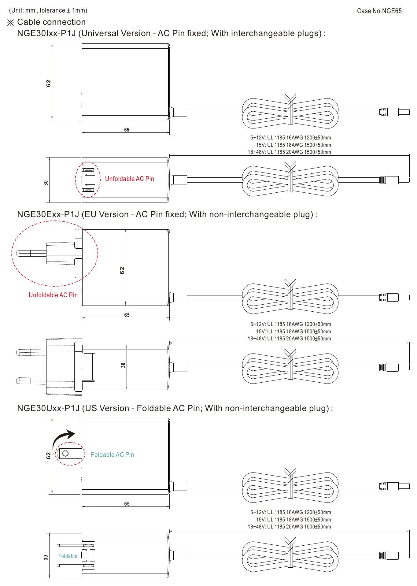NGE30I12-P1J Mechanical Specification