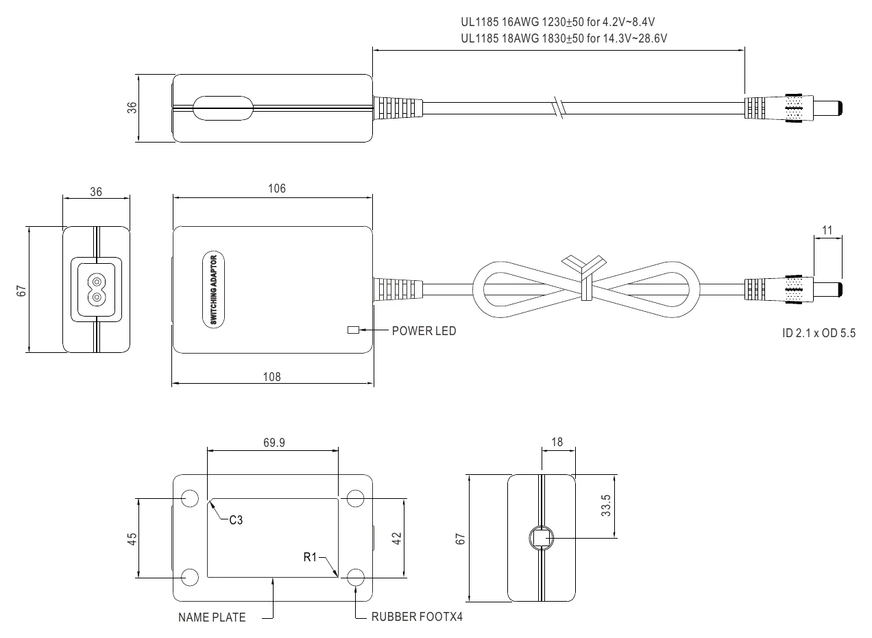 GC30B-0P1J Mechanical Specification
