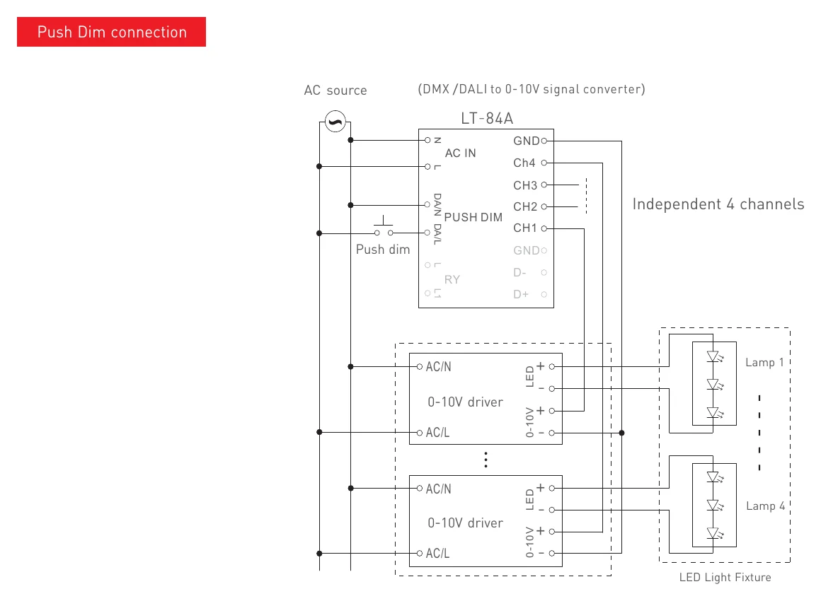 LT-84A-5VPWM Push Dim connection