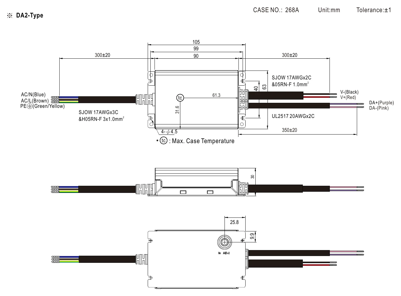 XLG-50-L-DA2 Mechanical Specification
