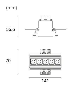Archilight Lattice Trimless 5 Downlight 10W Dimensions (mm)