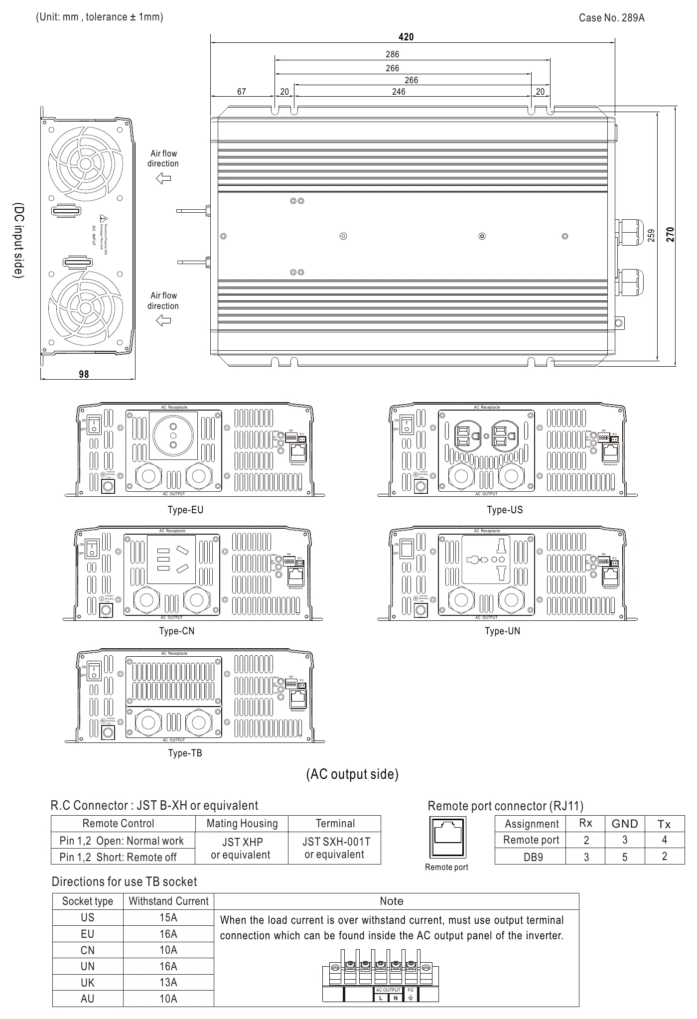 NTS-3200-212AU MECHANICAL SPECIFICATION