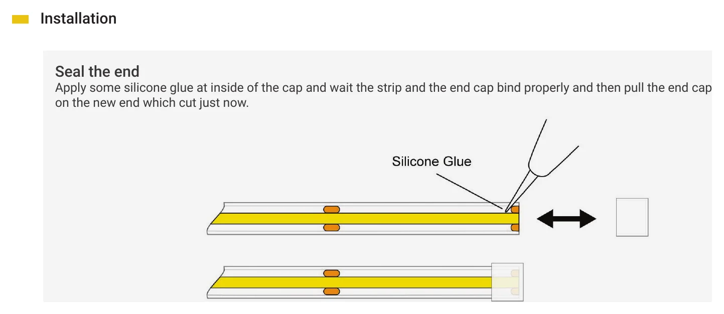 Archilight Pure Lume COB Strip - IP66 Installation